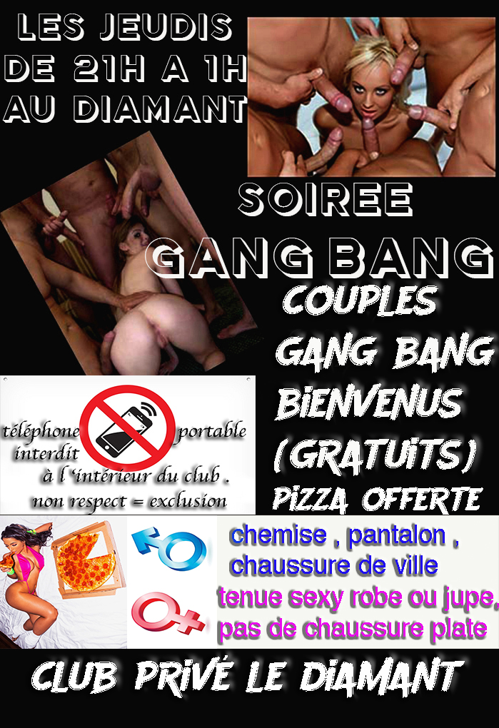 jeudi  16 avril  soirée gang bang pluralité  - Diamant Libertin