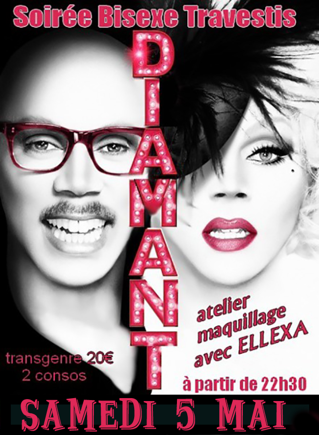 soirée bi sexe travs trans LGBT & atelier de maquillage - Diamant Libertin