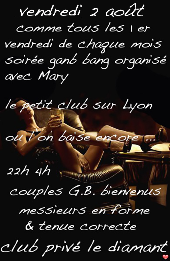soirée gang bang organisé avec Mary + couples GB bienvenus - Diamant Libertin
